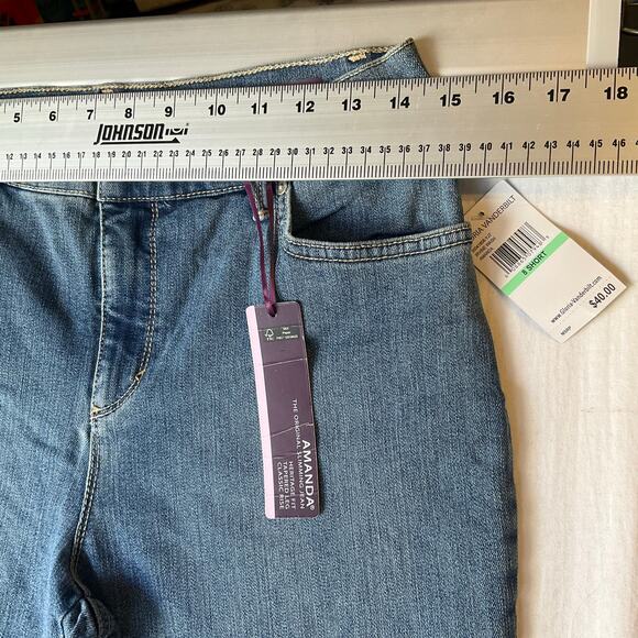 Gloria Vanderbilt Women Amanda Jeans size 8 MissyShort Blue MidRise Stretch Slim - Picture 2 of 11